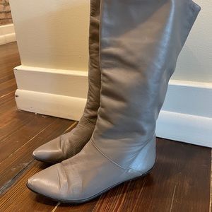 Taupe Mid-Calf Vintage Boots